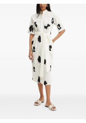 Liviana Conti floral-print belted shirt dress - White