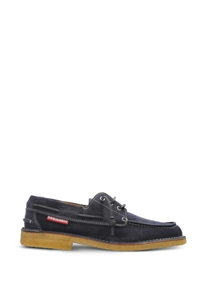DSQUARED2 contrast-stitch leather boat shoes - Blue