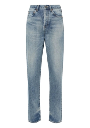 Saint Laurent distressed high-waisted jeans - Blue