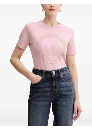 Just Cavalli crew-neck embossed-logo T-shirt - Pink