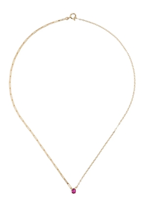 Yvonne Léon 18kt yellow gold Solitaire ruby necklace