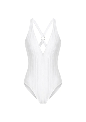 Michael Michael Kors cross-back-ring swimsuit - White