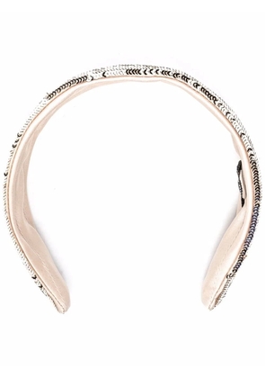 Miu Miu sequin-embellished wide headband - Gold