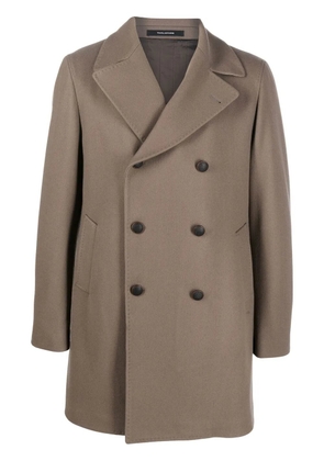 Tagliatore double-breasted short coat - Brown
