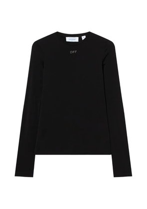 Off-White x Swarovski crystal stamp crewneck top - Black