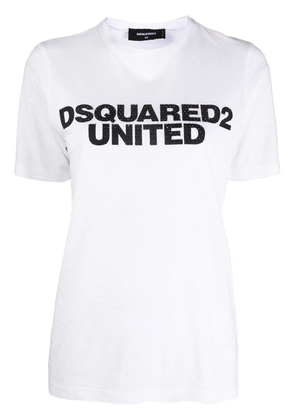 DSQUARED2 logo print cotton T-shirt - White