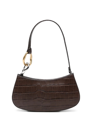 STAUD Ollie crocodile-effect shoulder bag - Brown