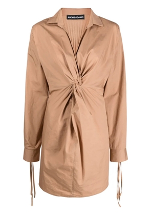 ANDREĀDAMO twist-front shirtdress - Neutrals