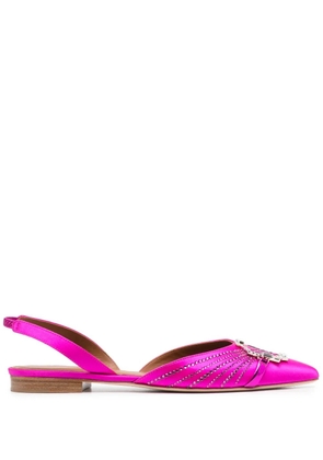 Malone Souliers crystal-embellished ballerina shoes - Pink