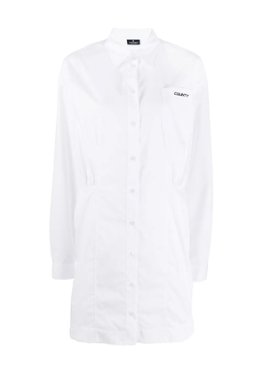 COUNTY OF MILAN logo embroidered shirt dress - White