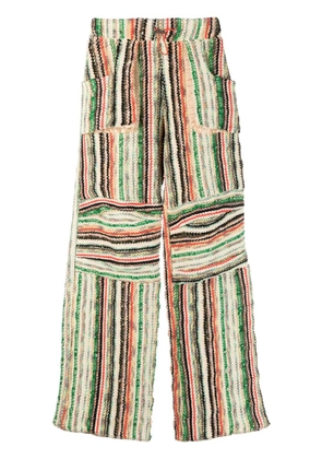 VITELLI stripe-print cotton-blend trousers - Neutrals