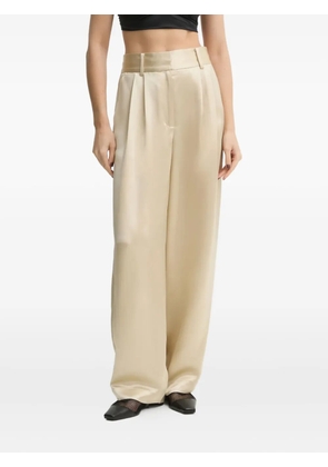 By Malene Birger pleated satin trousers - Neutrals