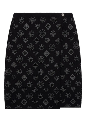 Casablanca jacquard-motif wrap midi skirt - Black