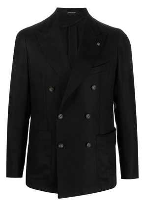 Tagliatore double-breasted linen blazer - Black