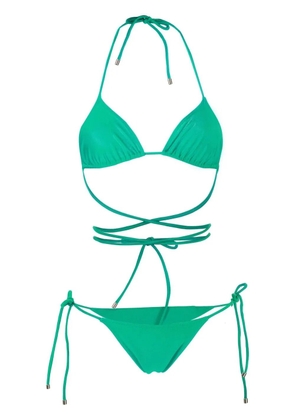 Manokhi wraparound tied bikini set - Green