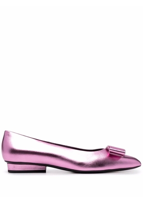 Ferragamo Viva bow-detail ballerina shoes - Pink
