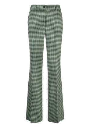 P.A.R.O.S.H. Lioned gingham flared trousers - Green