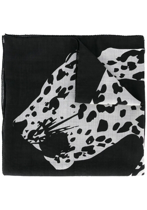 Saint Laurent leopard print scarf - Black