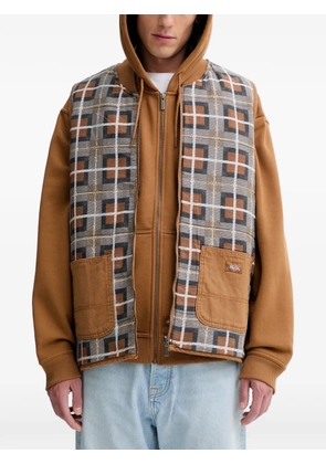 DICKIES x Trasher reversible check-pattern gilet - Brown
