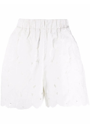 RED Valentino butterfly cut-out taffeta shorts - White