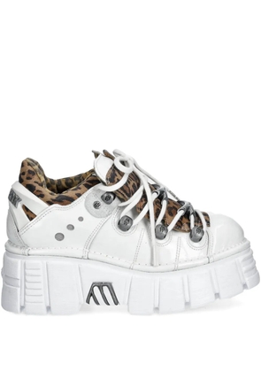 NEW ROCK 60mm leopard platform sneakers - White