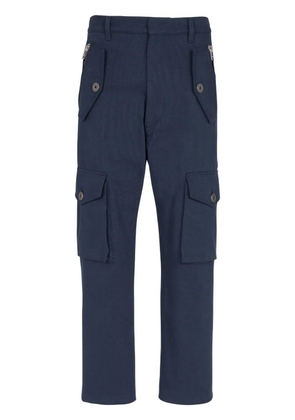 Balmain cargo cotton cropped trousers - Blue