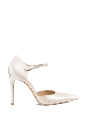Stuart Weitzman crystal-embellished ankle strap pumps - Neutrals