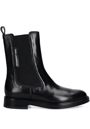 Karl Lagerfeld ribbed panel boots - Black