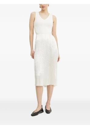 BOSS ribbed-knit pleated midi dress - Neutrals