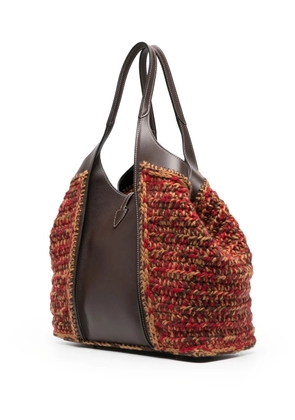 Tod's leather-panel tote bag - Brown