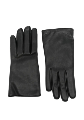 Saint Laurent logo leather gloves - Black