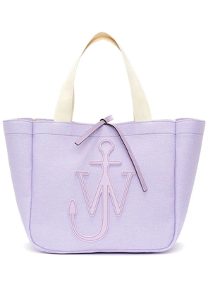 JW Anderson logo-patch canvas tote bag - Purple