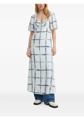 MUNTHE grid-print maxi dress - White