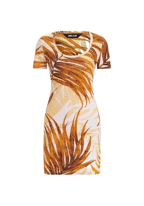 Just Cavalli palm-print mini dress - White