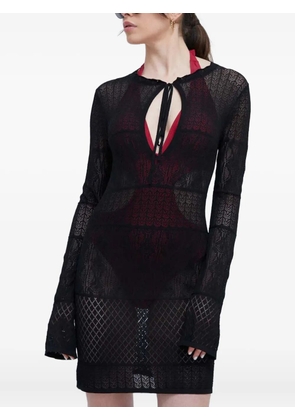 Desigual lace-knit mini beach dress - Black
