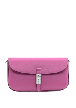 PINKO letter detail saddle flat cross body bag