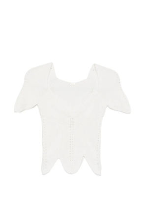 Cult Gaia Eliza V-neck scalloped top - White