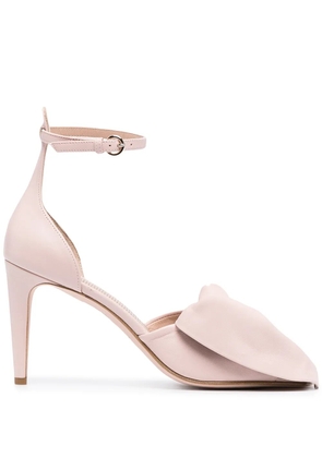 RED(V) split bow leather sandals - Pink