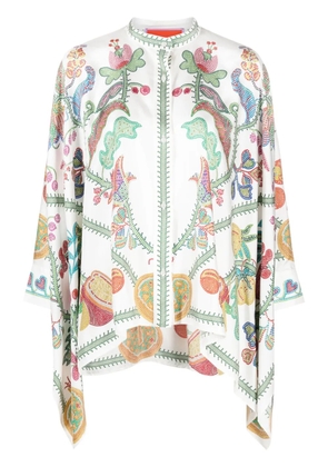 La DoubleJ Grenadilla-print silk shirt - White