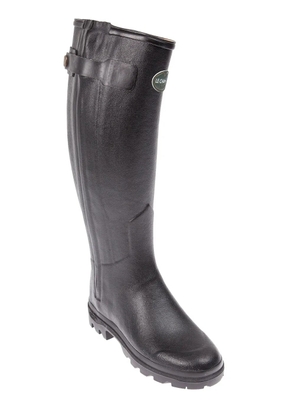 Le Chameau rubberised leather boot - Black