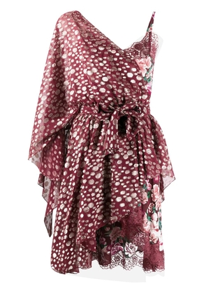 Faith Connexion one shoulder metallic-embellished dress - Red