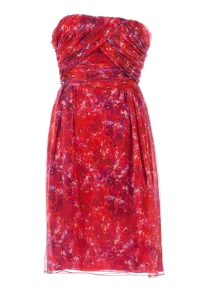 Giambattista Valli printed strapless dress - Red