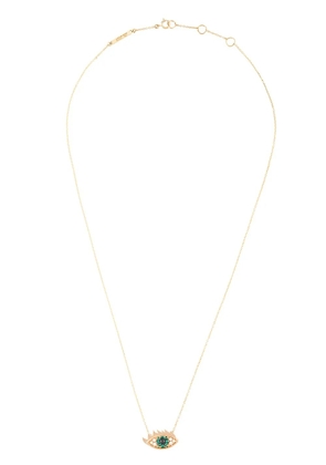 Delfina Delettrez 'Eyes on me' diamond and emerald necklace - Metallic