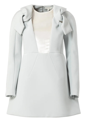Delpozo bow detail long sleeve dress - Blue
