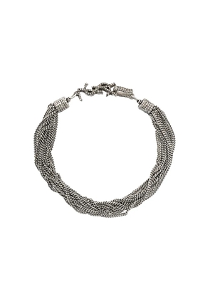 Saint Laurent Loulou twisted chains bracelet - Metallic