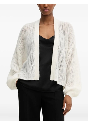 BOSS balloon-sleeve open-front cardigan - White