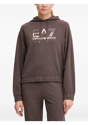 Ea7 Emporio Armani logo-print hooded tracksuit - Brown