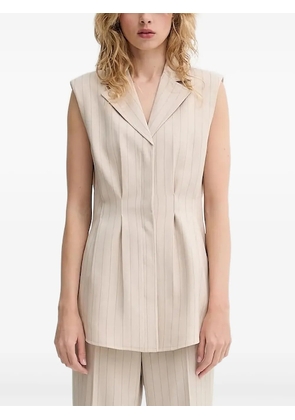 Bruuns Bazaar pinstripe sleeveless waistcoat - Neutrals