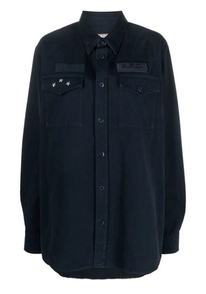 A.P.C. stud-embellished long-sleeve jacket - Blue