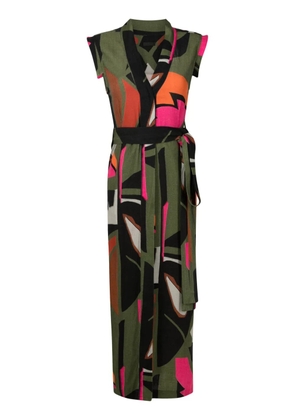 Osklen Foliage-print wrap maxi dress - Multicolour